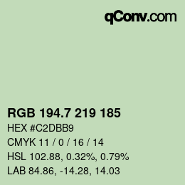 カラーコード: RGB 194.7 219 185 | qconv.com