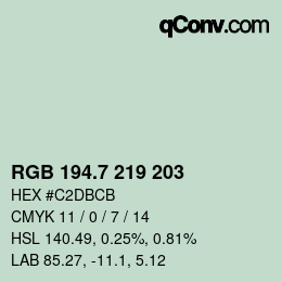 カラーコード: RGB 194.7 219 203 | qconv.com
