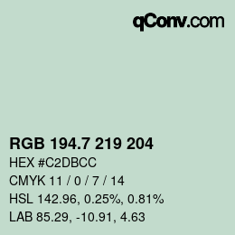 カラーコード: RGB 194.7 219 204 | qconv.com