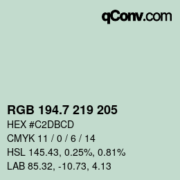 カラーコード: RGB 194.7 219 205 | qconv.com