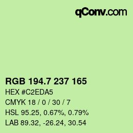カラーコード: RGB 194.7 237 165 | qconv.com