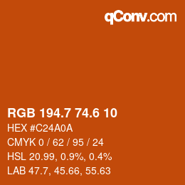 カラーコード: RGB 194.7 74.6 10 | qconv.com