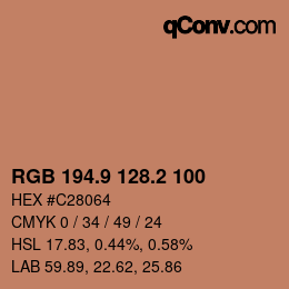 Color code: RGB 194.9 128.2 100 | qconv.com