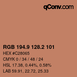 Color code: RGB 194.9 128.2 101 | qconv.com