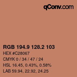 Color code: RGB 194.9 128.2 103 | qconv.com