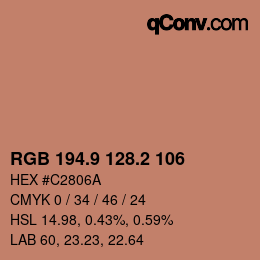 Color code: RGB 194.9 128.2 106 | qconv.com