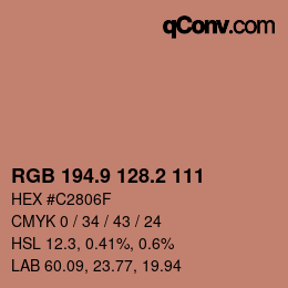 Color code: RGB 194.9 128.2 111 | qconv.com