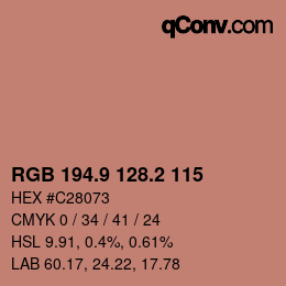 Color code: RGB 194.9 128.2 115 | qconv.com