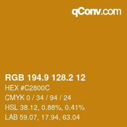 カラーコード: RGB 194.9 128.2 12 | qconv.com