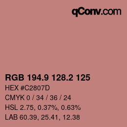 Color code: RGB 194.9 128.2 125 | qconv.com
