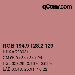 カラーコード: RGB 194.9 128.2 129 | qconv.com