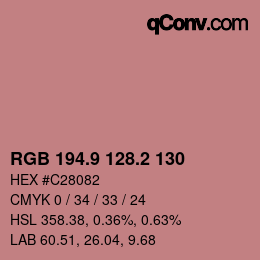 Color code: RGB 194.9 128.2 130 | qconv.com