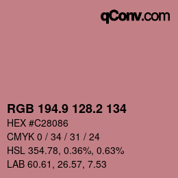 Color code: RGB 194.9 128.2 134 | qconv.com