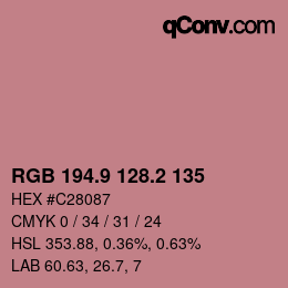 Color code: RGB 194.9 128.2 135 | qconv.com