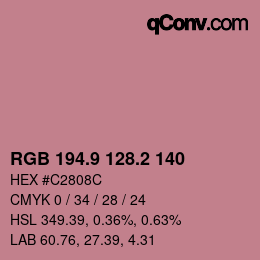 Color code: RGB 194.9 128.2 140 | qconv.com