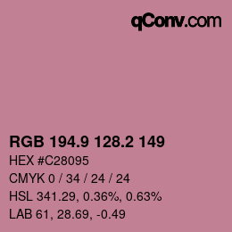 Color code: RGB 194.9 128.2 149 | qconv.com