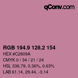 Color code: RGB 194.9 128.2 154 | qconv.com