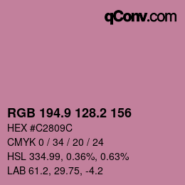 カラーコード: RGB 194.9 128.2 156 | qconv.com
