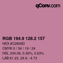 カラーコード: RGB 194.9 128.2 157 | qconv.com