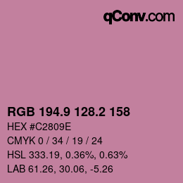 Color code: RGB 194.9 128.2 158 | qconv.com