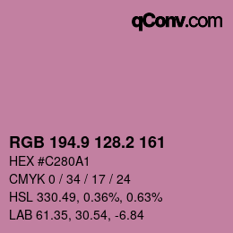 カラーコード: RGB 194.9 128.2 161 | qconv.com