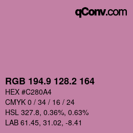 カラーコード: RGB 194.9 128.2 164 | qconv.com