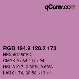 Color code: RGB 194.9 128.2 173 | qconv.com