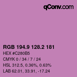 カラーコード: RGB 194.9 128.2 181 | qconv.com