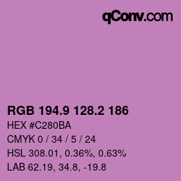 カラーコード: RGB 194.9 128.2 186 | qconv.com