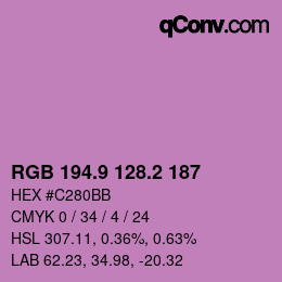 カラーコード: RGB 194.9 128.2 187 | qconv.com
