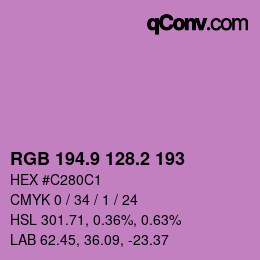 カラーコード: RGB 194.9 128.2 193 | qconv.com