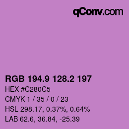 カラーコード: RGB 194.9 128.2 197 | qconv.com