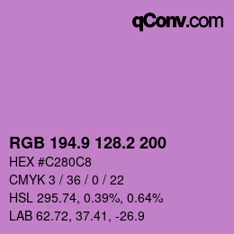 カラーコード: RGB 194.9 128.2 200 | qconv.com