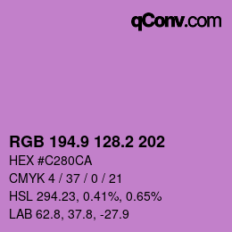 カラーコード: RGB 194.9 128.2 202 | qconv.com