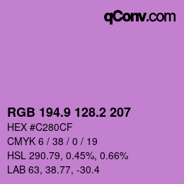 カラーコード: RGB 194.9 128.2 207 | qconv.com