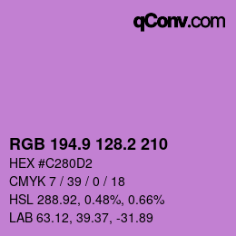 カラーコード: RGB 194.9 128.2 210 | qconv.com