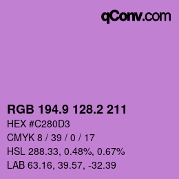 カラーコード: RGB 194.9 128.2 211 | qconv.com