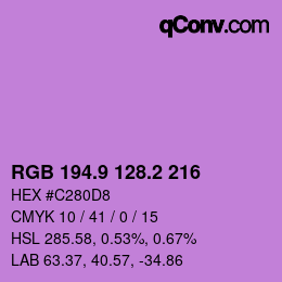 カラーコード: RGB 194.9 128.2 216 | qconv.com