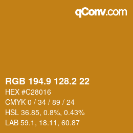 カラーコード: RGB 194.9 128.2 22 | qconv.com