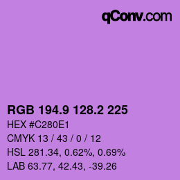 カラーコード: RGB 194.9 128.2 225 | qconv.com