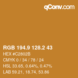 Color code: RGB 194.9 128.2 43 | qconv.com