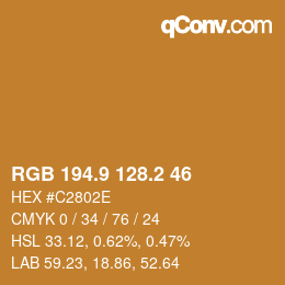 Color code: RGB 194.9 128.2 46 | qconv.com