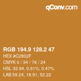 Color code: RGB 194.9 128.2 47 | qconv.com