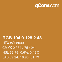 Color code: RGB 194.9 128.2 48 | qconv.com
