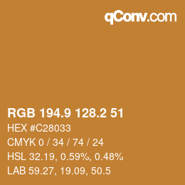 Color code: RGB 194.9 128.2 51 | qconv.com