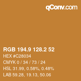 Color code: RGB 194.9 128.2 52 | qconv.com