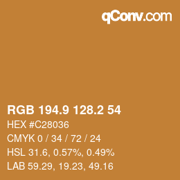 Color code: RGB 194.9 128.2 54 | qconv.com