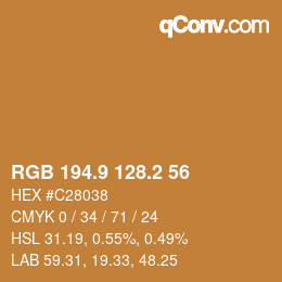 カラーコード: RGB 194.9 128.2 56 | qconv.com