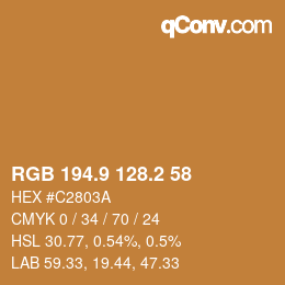 カラーコード: RGB 194.9 128.2 58 | qconv.com