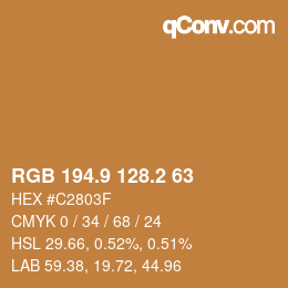 Color code: RGB 194.9 128.2 63 | qconv.com